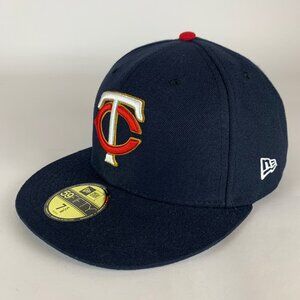 Minnesota Twins MLB Navy Blue New Era 59Fifty Fitted Hat Mens 7 5/8 New
